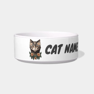 Comedero Tazón de texto personalizado para el tazón de gato