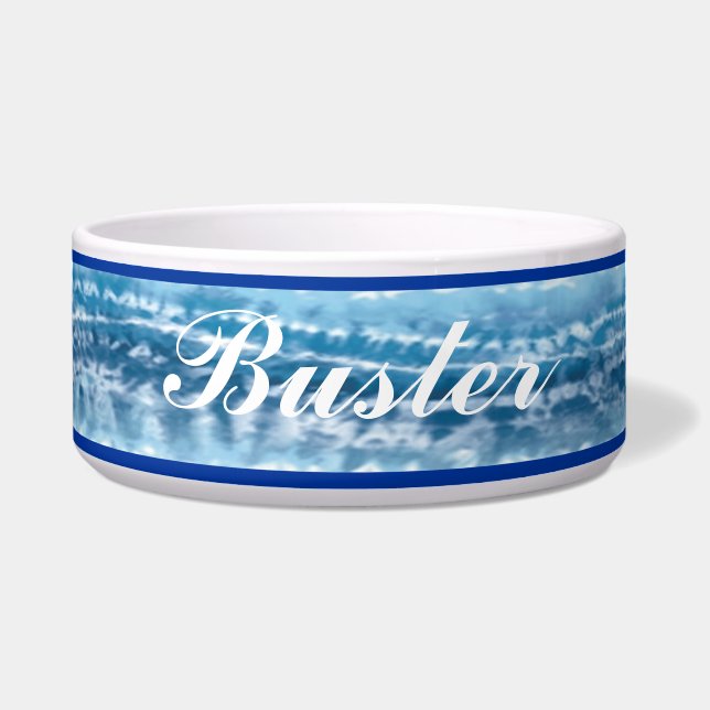 Comedero Tazón de tinta azul personalizado (Frente)