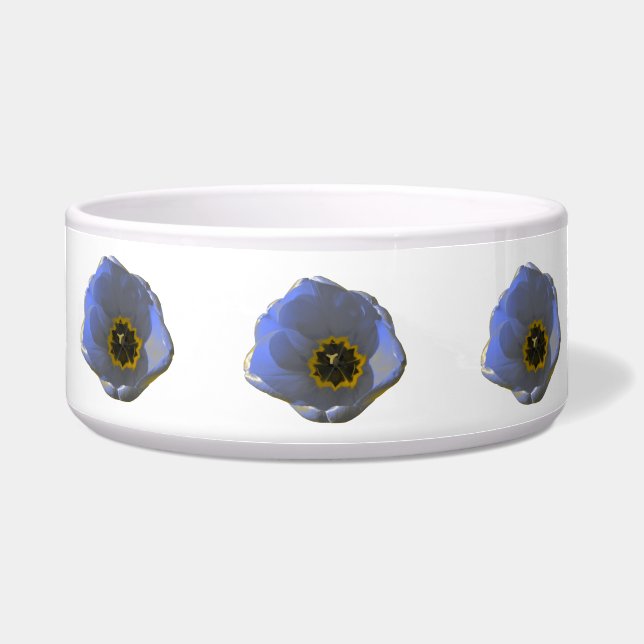 Comedero Tazón de tulipano azul y amarillo (Frente)