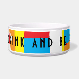 Comedero Tazón grande para gato "Come, bebe y sé peludo"