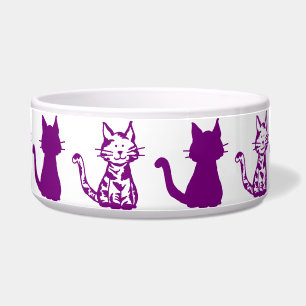 Comedero Tazón grande para mascotas con estampado de gatos 