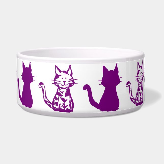 Comedero Tazón grande para mascotas con estampado de gatos  (Frente)