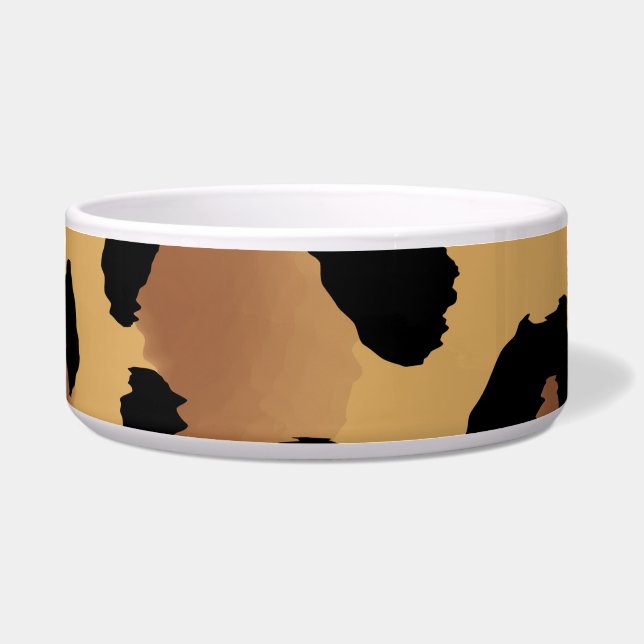 Comedero Tazón grande para mascotas con estampado de leopar (Frente)
