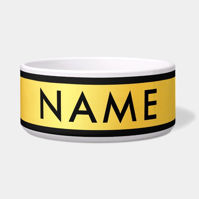 Comedero Tazón grande personalizado para mascotas con nombr (Frente)