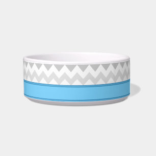 Comedero Tazón grisácea Chevron Blue personalizada