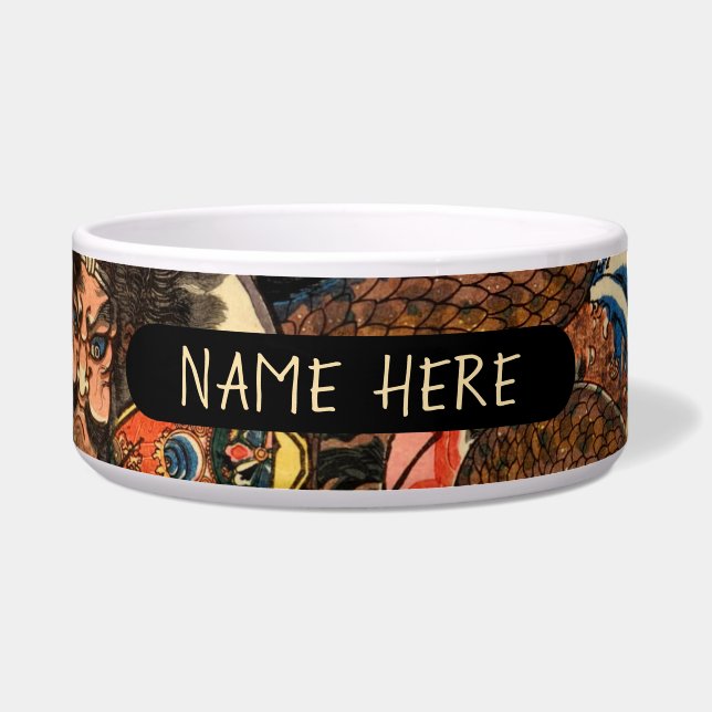 COMEDERO TAZÓN JAPONÉS PERSONALIZADO DE SAMURÁI (Frente)