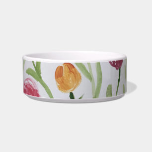 Comedero tazón Mascota con diseño floral de bonito