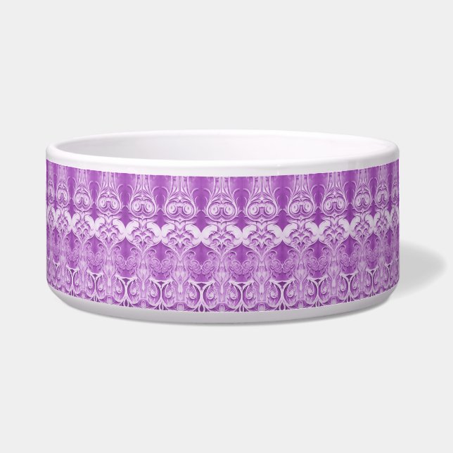 Comedero Tazón morado decorativo para mascotas (Frente)