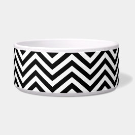Comedero Tazón para 1 mascota ZigZag negro y blanco