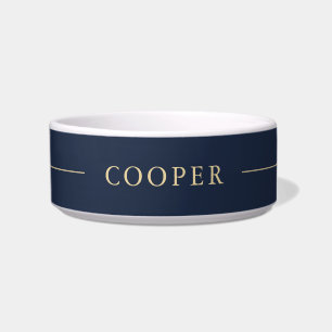 Comedero Tazón para mascota azul con nombre personalizado m