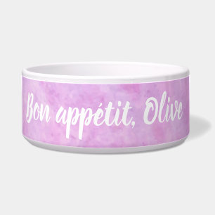 Comedero Tazón para mascotas Bon Appétit con acuarela elega