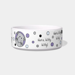 Comedero Tazón para mascotas CAT Azul Mediano "¡Ven, gatito