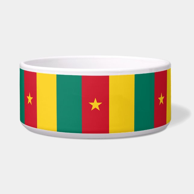 Comedero Tazón para mascotas con bandera de Camerún (Frente)
