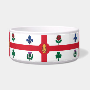 Comedero Tazón para mascotas con bandera de Montreal