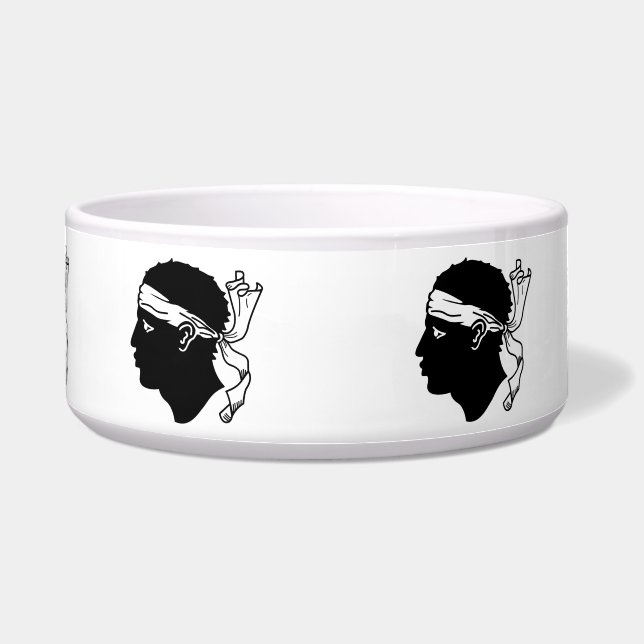 Comedero Tazón para mascotas con la bandera de Córcega (Frente)