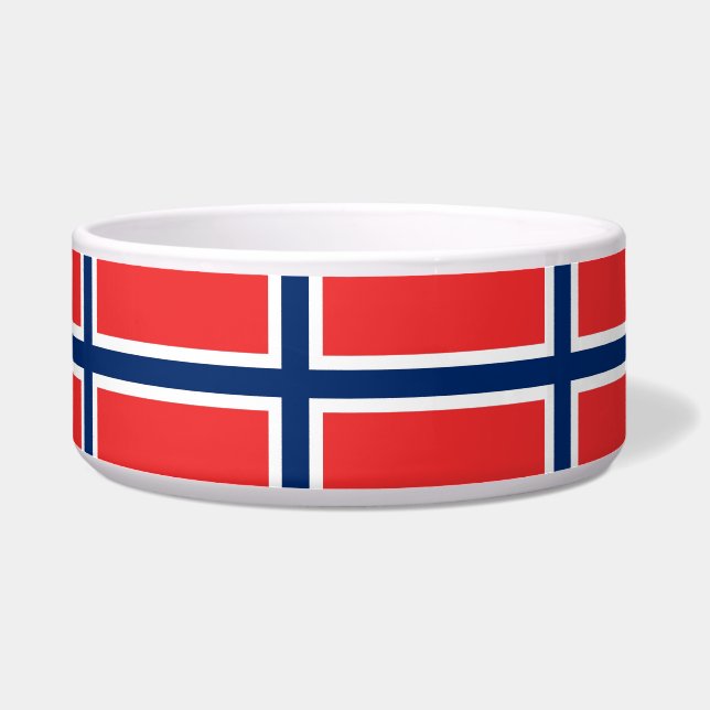 Comedero Tazón para mascotas con la bandera de Noruega (Izquierda)