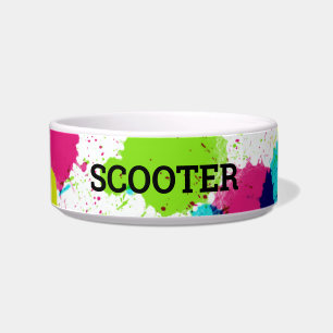 Comedero Tazón para mascotas con salpicaduras de pintura de