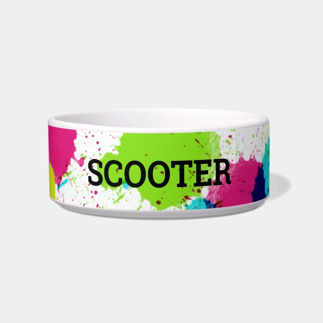 Comedero Tazón para mascotas con salpicaduras de pintura de (Frente)