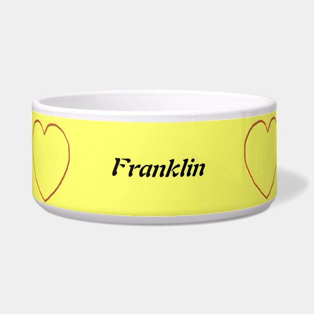 Comedero Tazón para mascotas - Corazones de estructura de a (Frente)