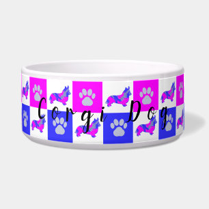 Comedero Tazón para mascotas Corgi Welsh Dog & Paw Rosa cal