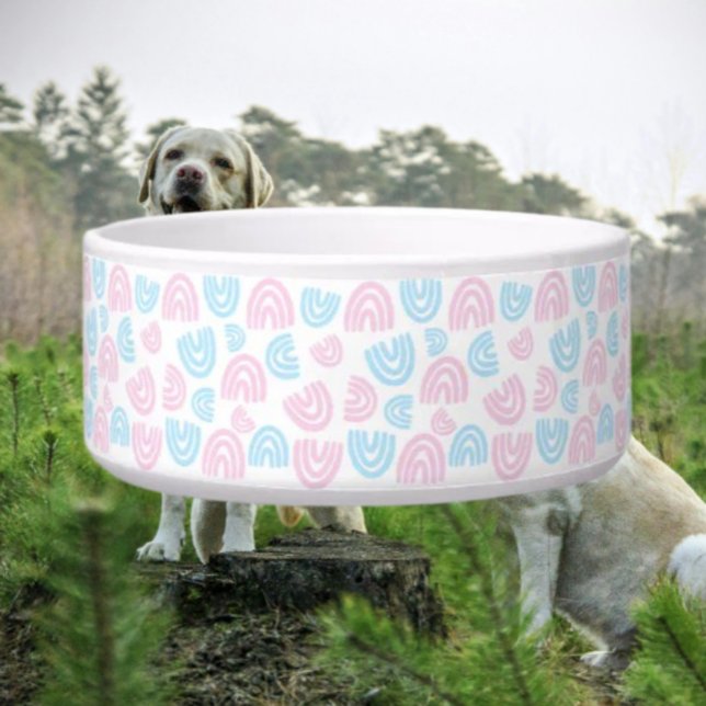 Comedero Tazón para mascotas de arcoíris pastel Orgullo Tra (Subido por el creador)