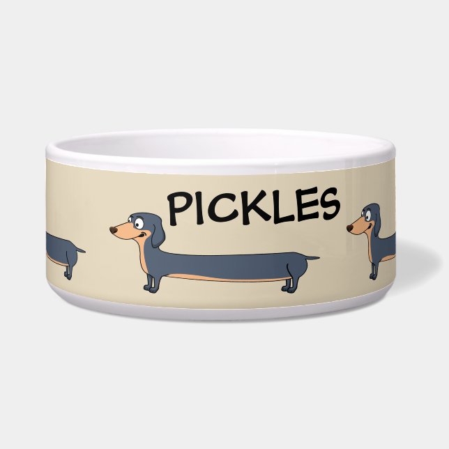 Comedero Tazón para mascotas de cerámica Dachshund - Perro  (Frente)