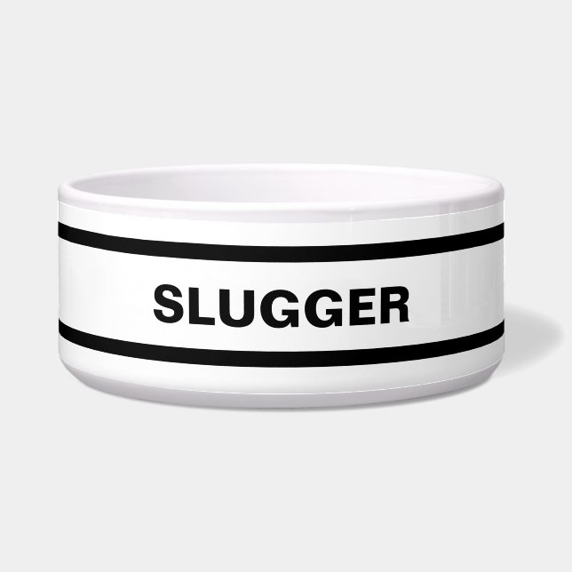 Comedero Tazón para mascotas de cerámica personalizado en n (Frente)