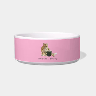 Comedero Tazón para mascotas de cerámica rosa claro Somethi