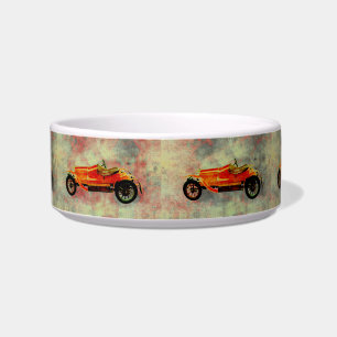 Comedero Tazón para mascotas de coche rojo vintage