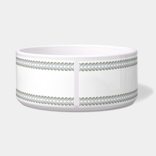 Comedero Tazón para mascotas de plata sobre blanco (Espalda)