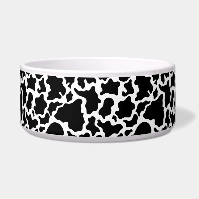 Comedero Tazón para mascotas-Estampado de vaca (Izquierda)