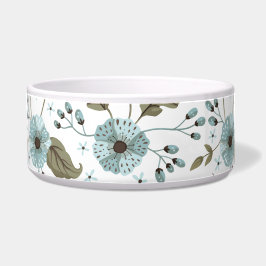 Comedero Tazón para mascotas floral azul y verde