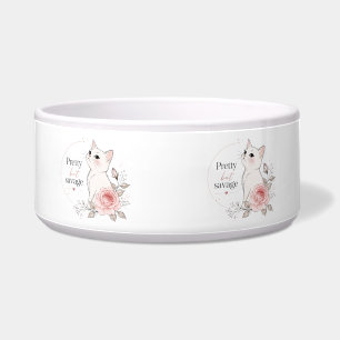 Comedero Tazón para mascotas floral de gato Kawaii bonito p