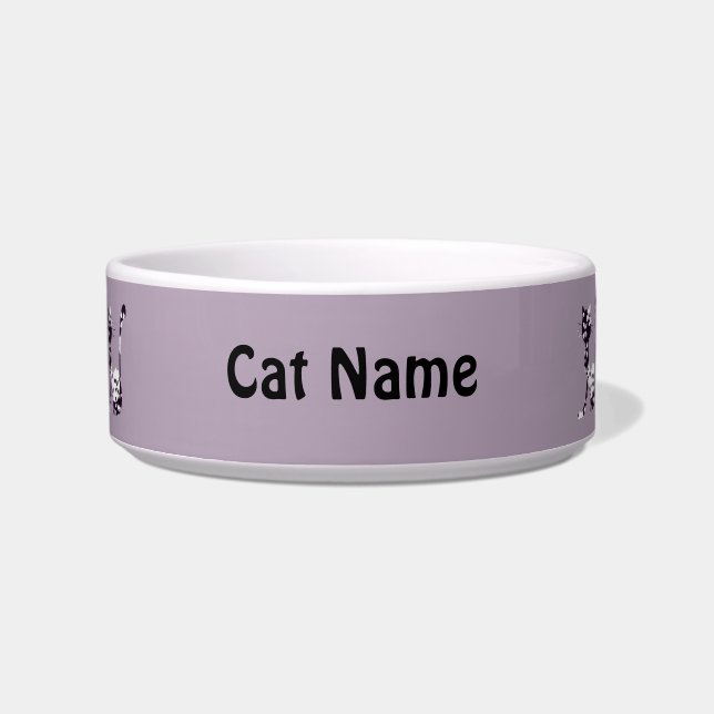 Comedero Tazón para mascotas Gatos Morados (Frente)