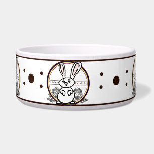 Comedero Tazón para mascotas grande blanco Bunny