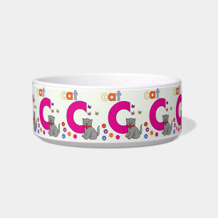 Comedero Tazón para mascotas letra C gato