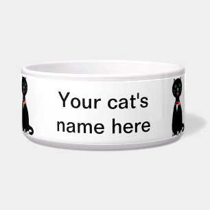 Comedero Tazón para mascotas lindo gato blanco y negro
