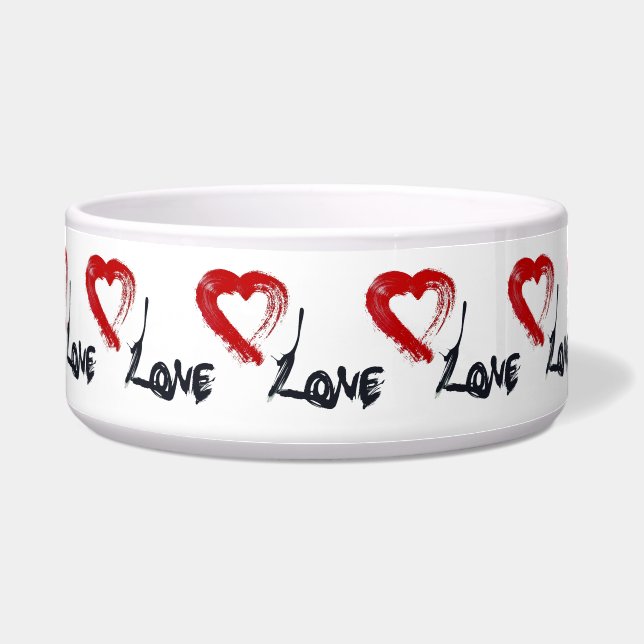 Comedero Tazón para mascotas Love Hearts (Frente)