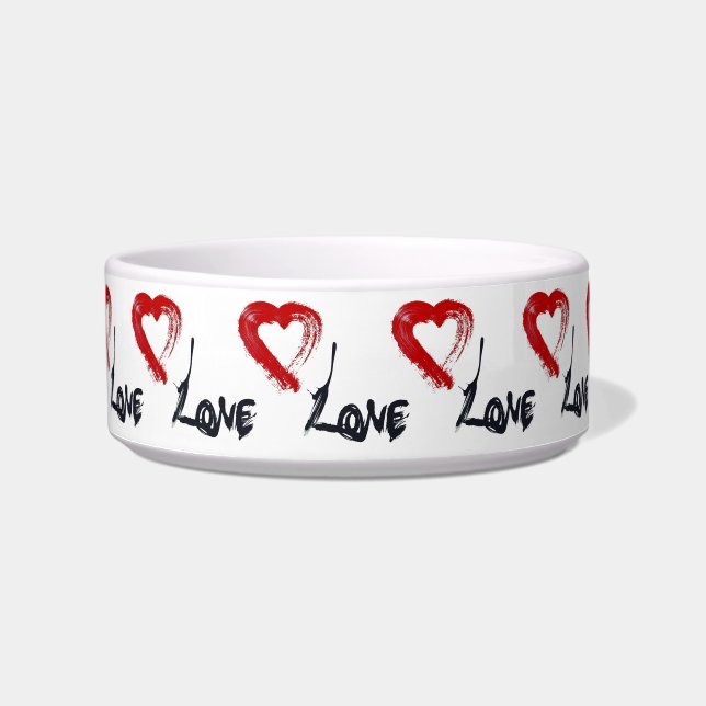 Comedero Tazón para mascotas Love Hearts (Frente)
