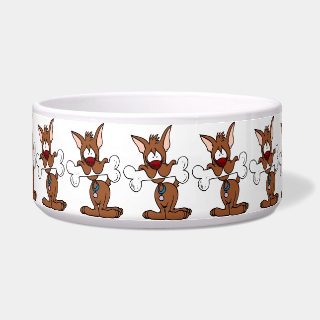 Comedero Tazón para mascotas/Perro con hueso (Frente)