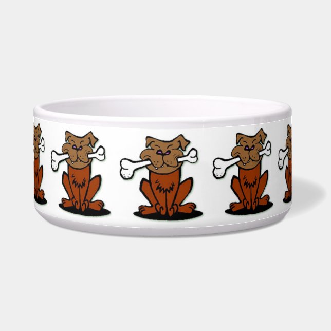 Comedero Tazón para mascotas/Perro con hueso (Frente)