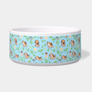 Comedero Tazón para perro Beagle diseño floral primaveral K