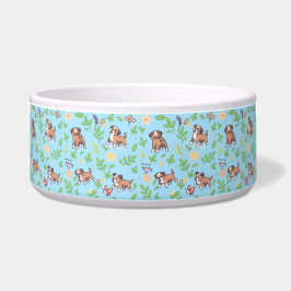 Comedero Tazón para perro Boxer diseño floral de primavera 