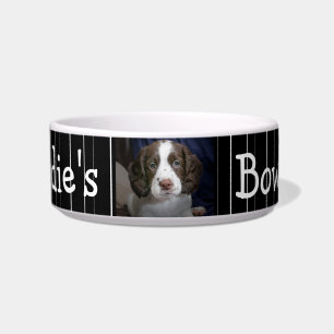 Comedero Tazón para perro con foto personalizada raya negra