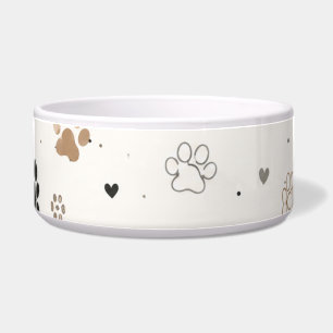 Comedero Tazón para perro con huella de pata adorable