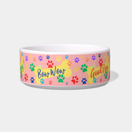 Comedero Tazón para perro con patas y huesos personalizable
