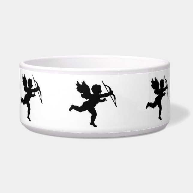 Comedero Tazón para perro Cupido Liso Negro (Frente)