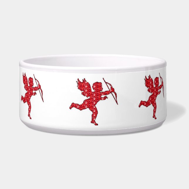 Comedero Tazón para Perro Cupido Rojo Brillante (Frente)