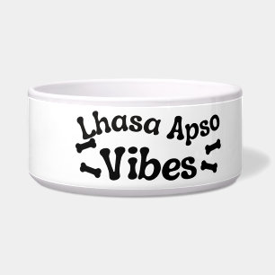 Comedero Tazón para perro de cerámica Lhasa Apso Vibes
