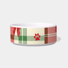 Comedero Tazón para perro de Navidad rústico – Rojo, verde